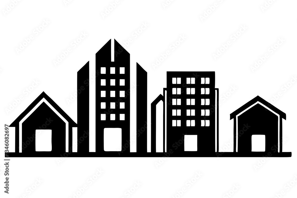 creative business building icon silhouette vector illustration creative business building icon silhouette vector illustration