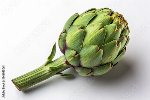 green artichoke on a white background