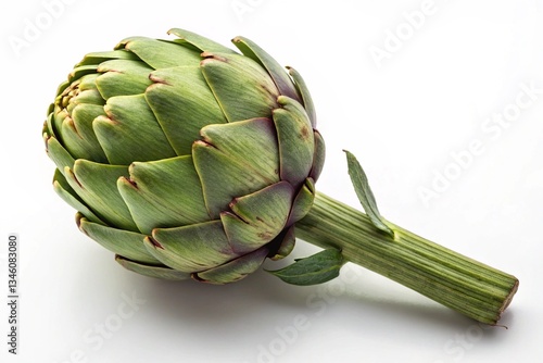green artichoke on a white background