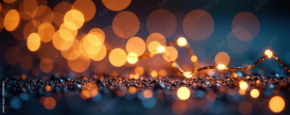 Abstract blurred lights, gold glitter overlay, festive bokeh effect, gold, bright Abstract blurred lights, gold glitter overlay, festive bokeh effect, gold, bright