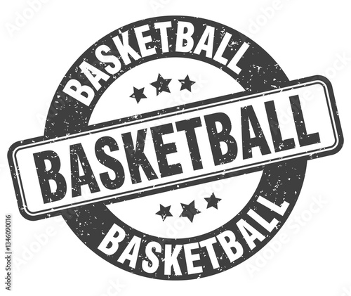 basketball stamp. basketball label. round grunge sign