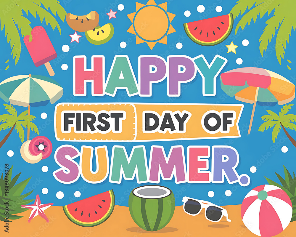 First Day of Summer Celebration for Event and Social Media Graphics
