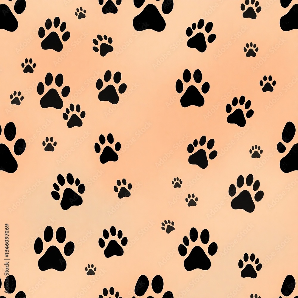 Fototapeta premium seamless pattern with dog foot