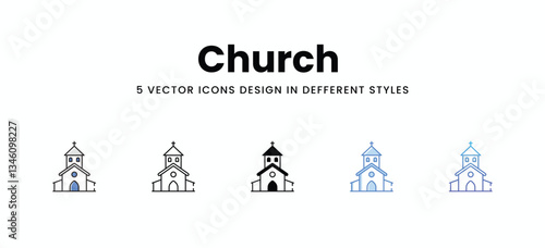 Church vector icons set stock illustration