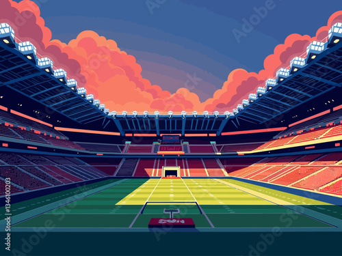  american football stadium illustration