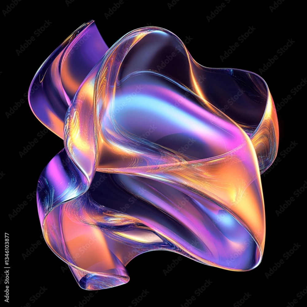 Abstract, fluid, iridescent form (2)