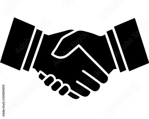 creative  business handshake icon and logo silhouette vector illustration
