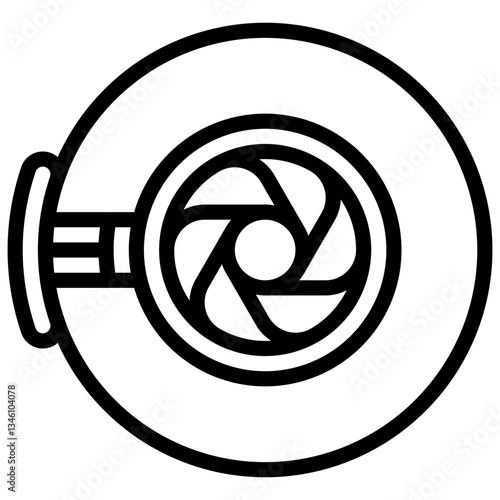 Bionic eye. Editable vector icon, coloured with outlined stroke.
