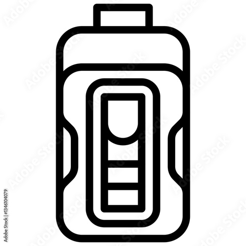 Battery. Editable vector icon, coloured with outlined stroke.