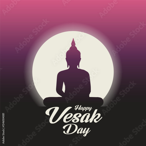 silhouette of buddha in lotus position for vesak day