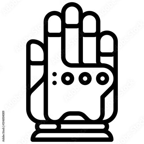Bionic hand. Editable stroke vector icon.