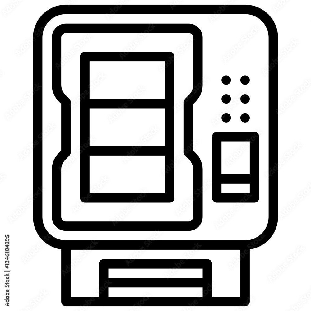 Vending machine. Editable stroke vector icon.