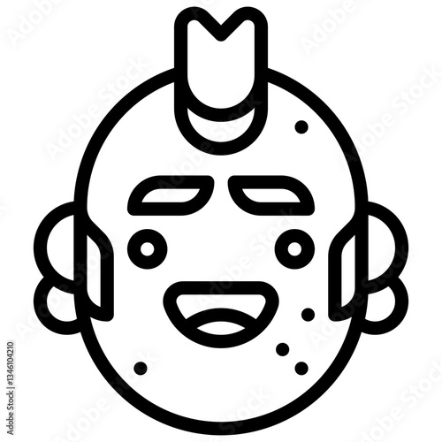 Punk. Editable stroke vector icon.