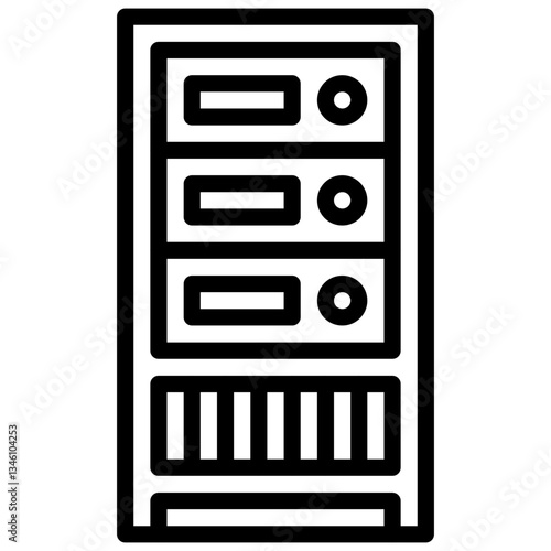 Server. Editable stroke vector icon.