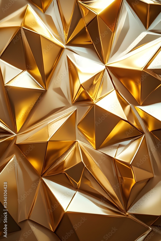 Abstract gold 3D Polygonal Texture Abstract gold 3D Polygonal Texture