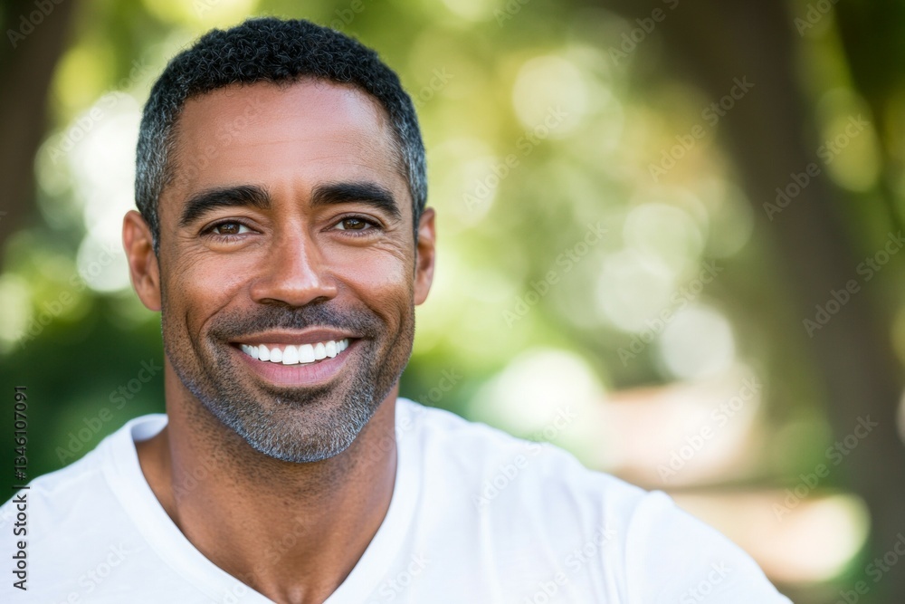 Man with a white shirt and a beard is smiling Man with a white shirt and a beard is smiling