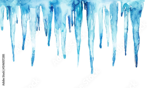 
Watercolor Icicles Isolated on white background