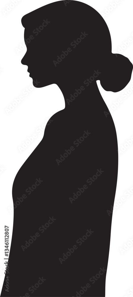 Female Face Icon woman person Woman's face is split in half silhouette vector art Female Face Icon woman person Woman's face is split in half silhouette vector art
