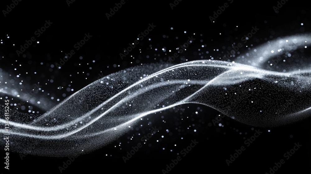 Obraz premium Abstract black background with smooth waves and soft light, perfect for elegant designs or creative projects.