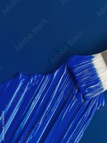 bold blue paint stroke with...