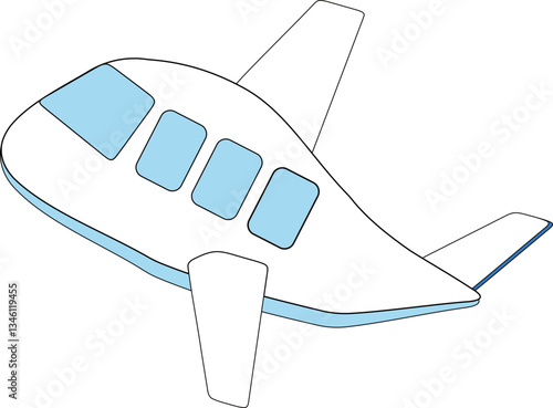 Illustration of an airplane on a white background. Vector image.