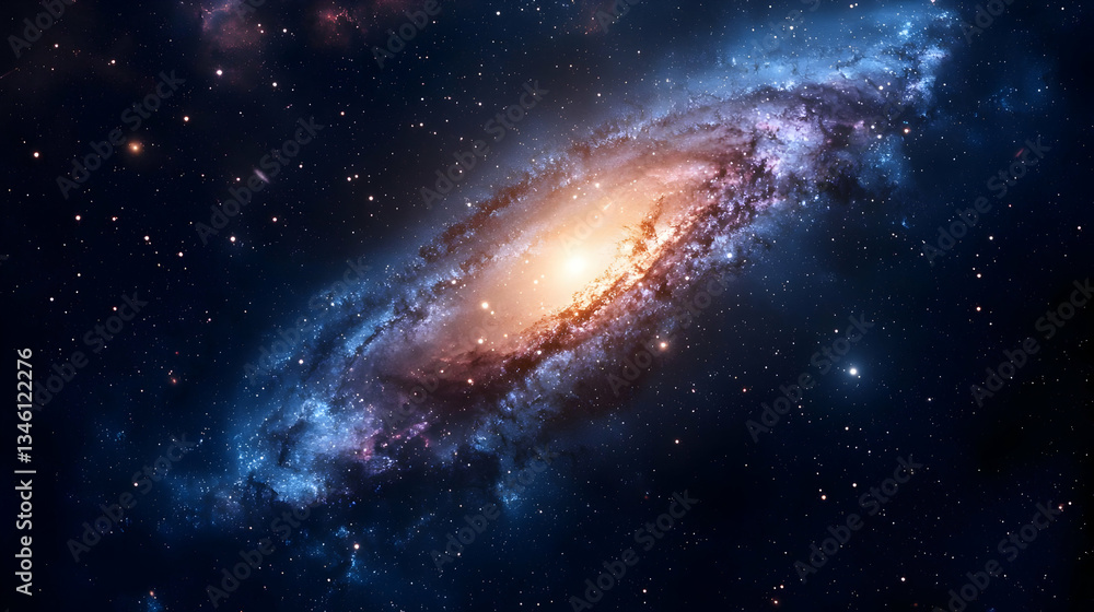 Fototapeta premium Spiral Galaxy In Deep Space With Stars