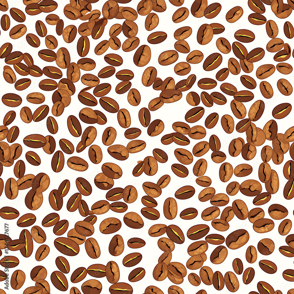 seamless pattern Realistic and artistic illustrations of coffee beans, brewing equipment, coffee cups for background or wallpaper seamless pattern Realistic and artistic illustrations of coffee beans, brewing equipment, coffee cups for background or wallpaper
