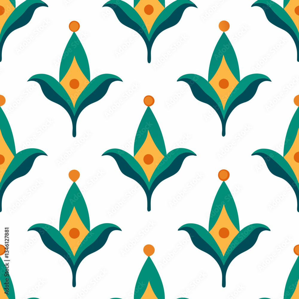 Naklejka premium Shameless Flower Pattern Design Vector Illustration