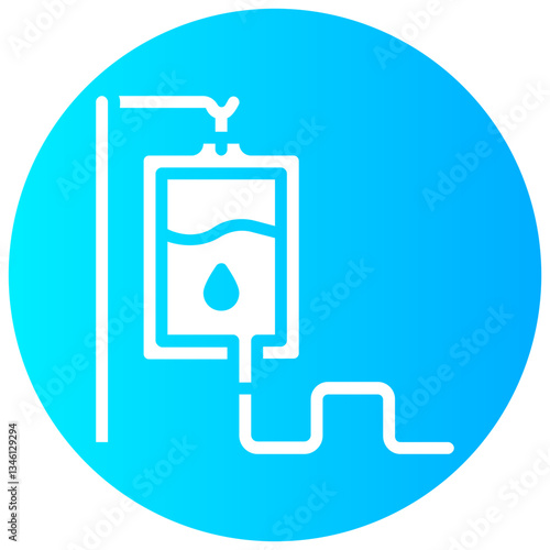 blood bag vector round glyph icon
