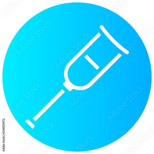 crutches vector round glyph icon