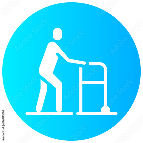gerontology vector round glyph icon