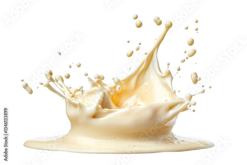 cream flavour splash isolated on transparent or white background, png