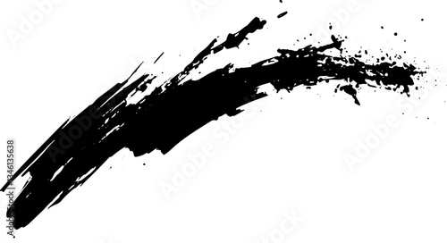 Black oil paint brush vector on white background
