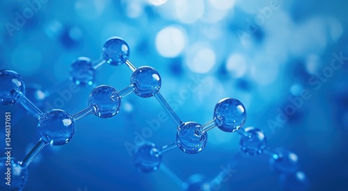 Abstract glass molecular structures and chemical bonds. AI generated image