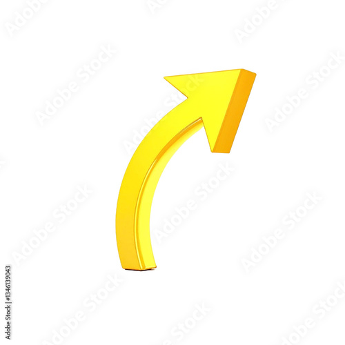 3D yellow arrow isolated on white,  3D Arrow Symbol