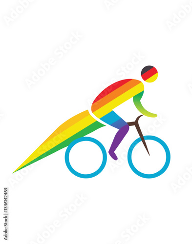 vector illustration of a bicycle retro striped vintage