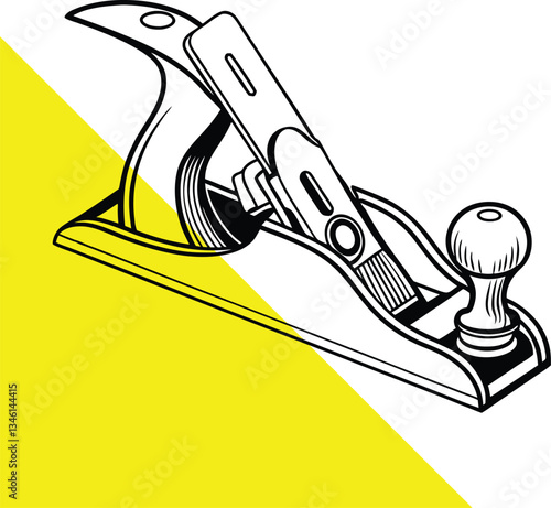 Simple Tool Jack Plane Vector - Classic Hand Plane - Essential Woodworking Tool - The Bench Plane For Smoothing