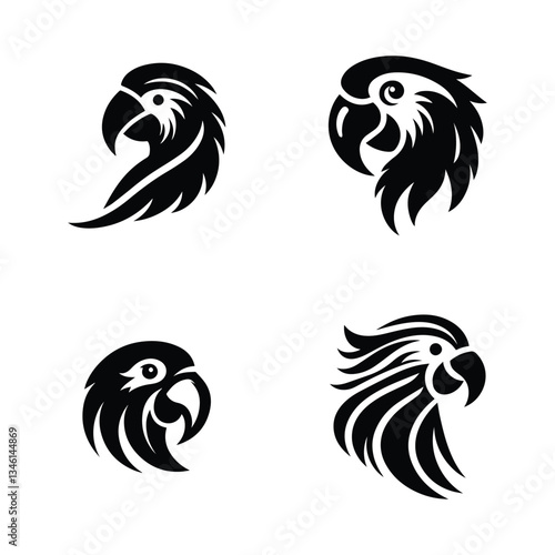 Wallpaper Mural Parrot Head icon silhouette vector Torontodigital.ca