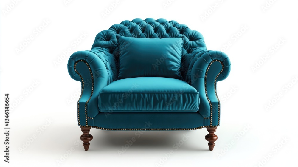 Fototapeta premium Comfortable armchair on white background. Interior element