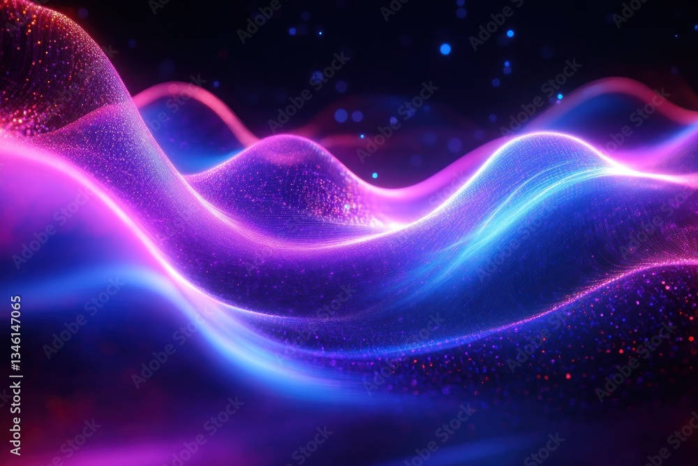 Abstract Futuristic Background with Neon Wave Lights in Purple and Blue Abstract Futuristic Background with Neon Wave Lights in Purple and Blue