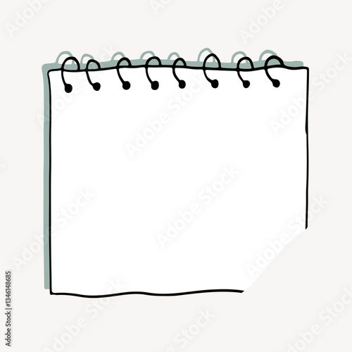 Paper note doodle collage element vector