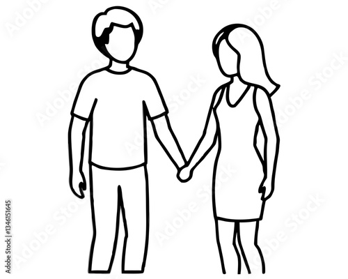 creative Couple Holding Hands icon silhouette vector illustration