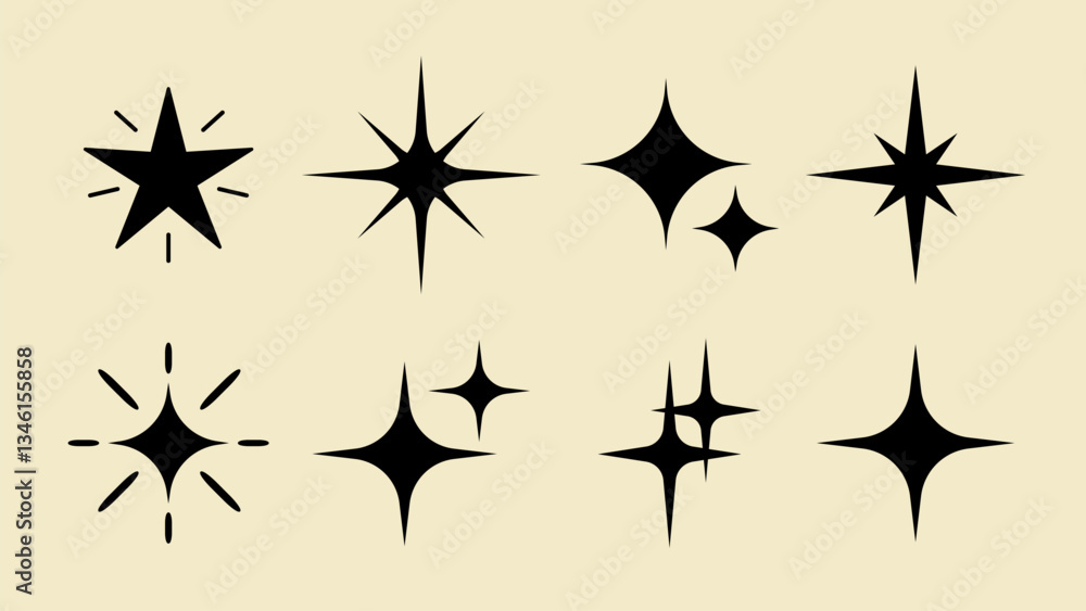custom made wallpaper toronto digitalShine star sparkle vector set. Sparkle star icons. Shine icon. Stars sparkle doodles vector. Set sparkles star symbols vector. Bright sparkle, star sparkle, shiny flash star. Star shine sparkle icon