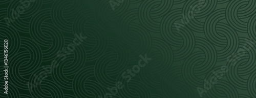 Dark green background with a swirling pattern. The green background has a textured, abstract style, enhancing its visual depth. Vector. Art deco pattern background. Green background vector.