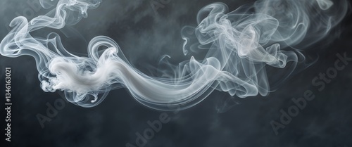 Abstract silver smoke on dark background for modern design