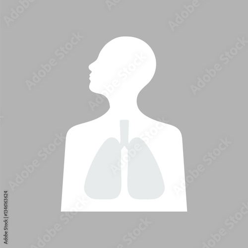 Human lungs, health graphic vector