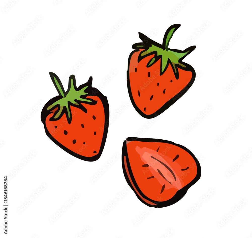 Fraises dessin illustration vectorielle Fraises dessin illustration vectorielle
