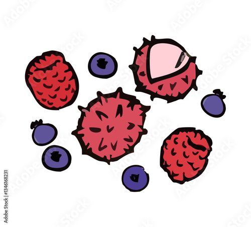 Fruits rouges dessin illustration vectorielle