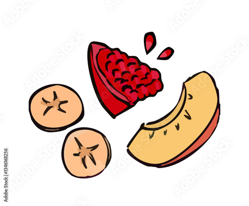 Fruits exotiques dessin illustration vectorielle