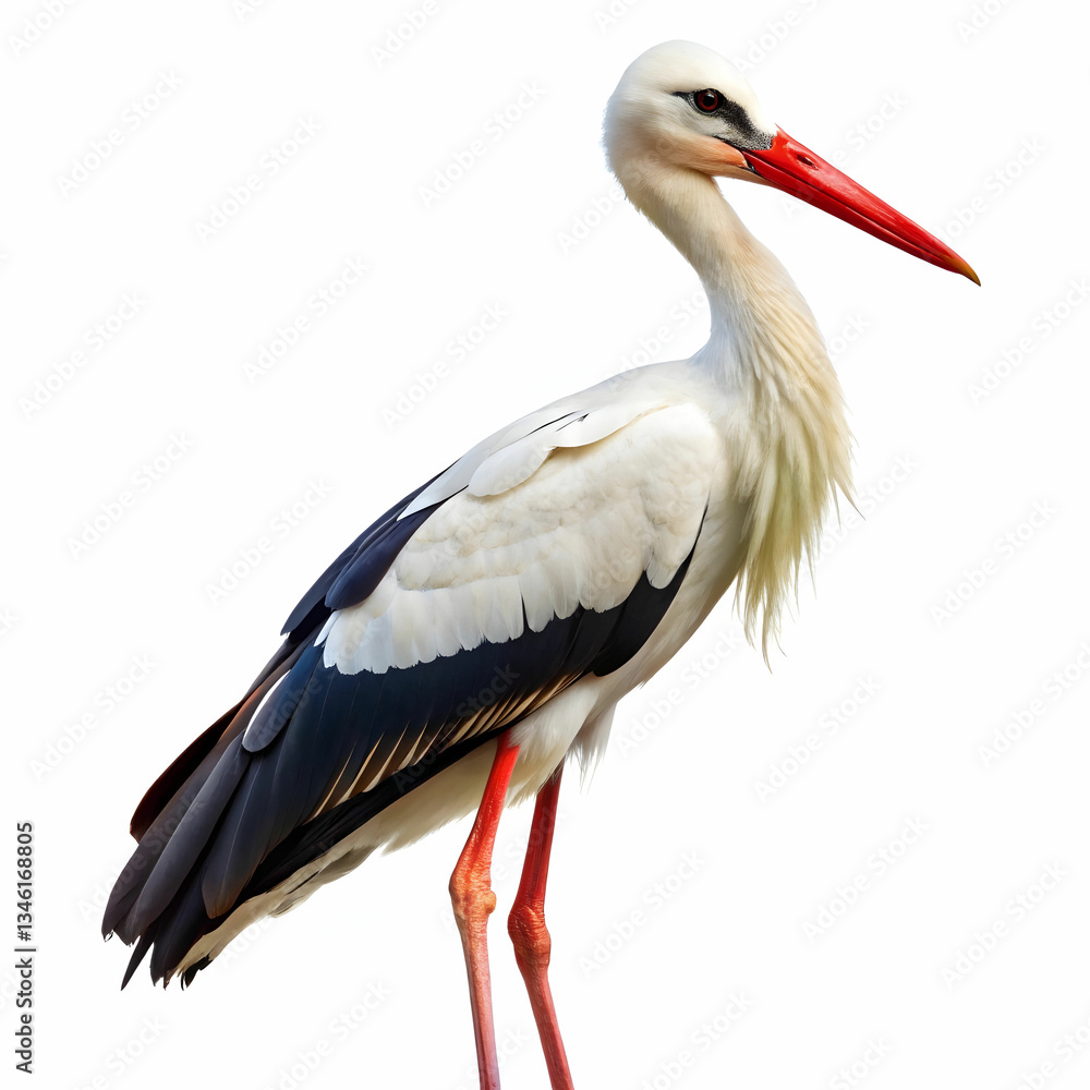 Fototapeta premium stork on white background